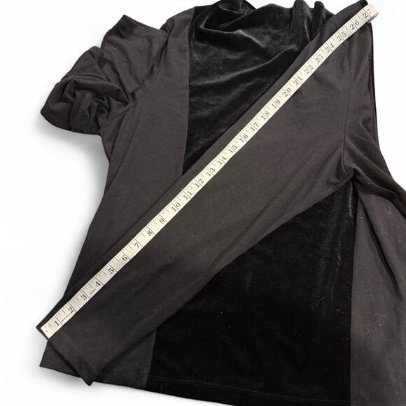 Y2k whimsigoth fairy black slouchy neckline velvet accent blouse women's18/20 XL - Picture 7 of 7